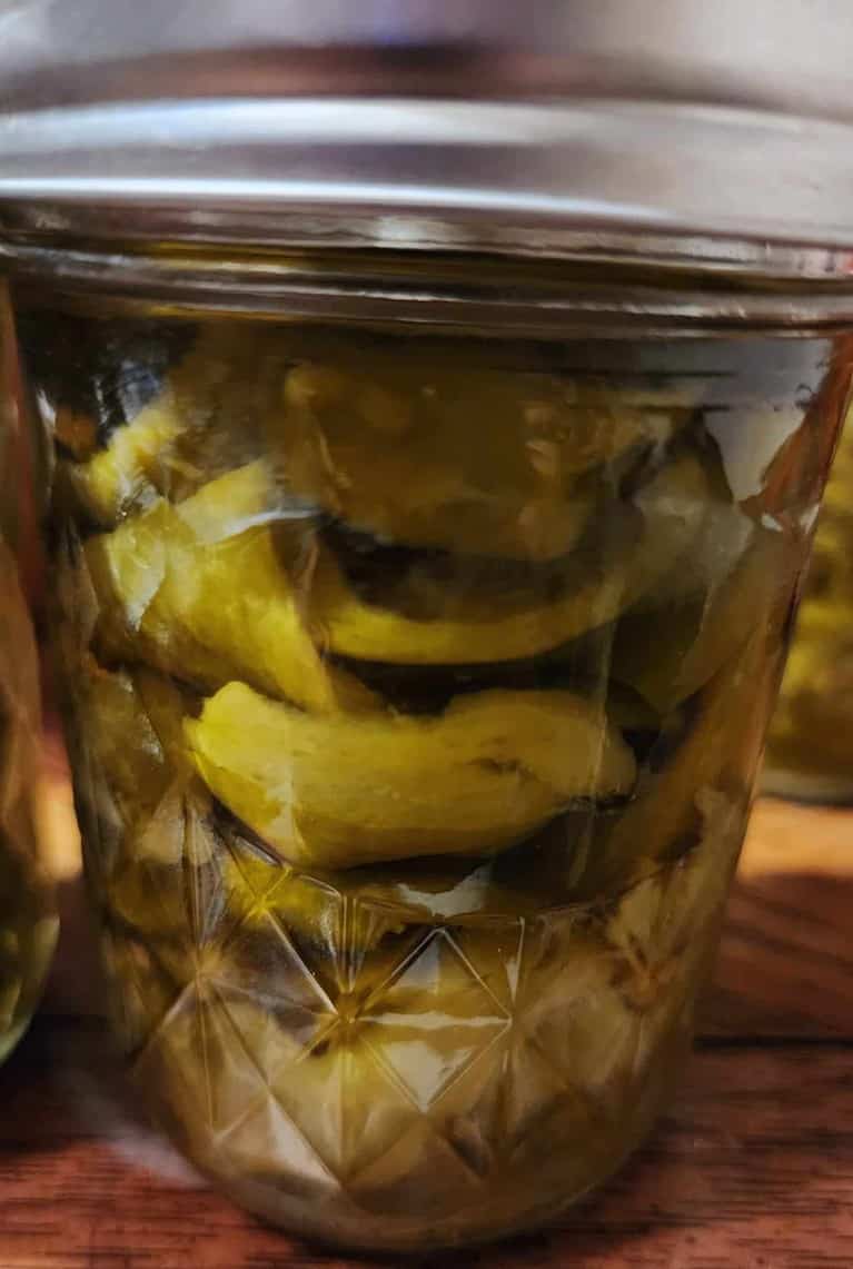 chili peppers in jar