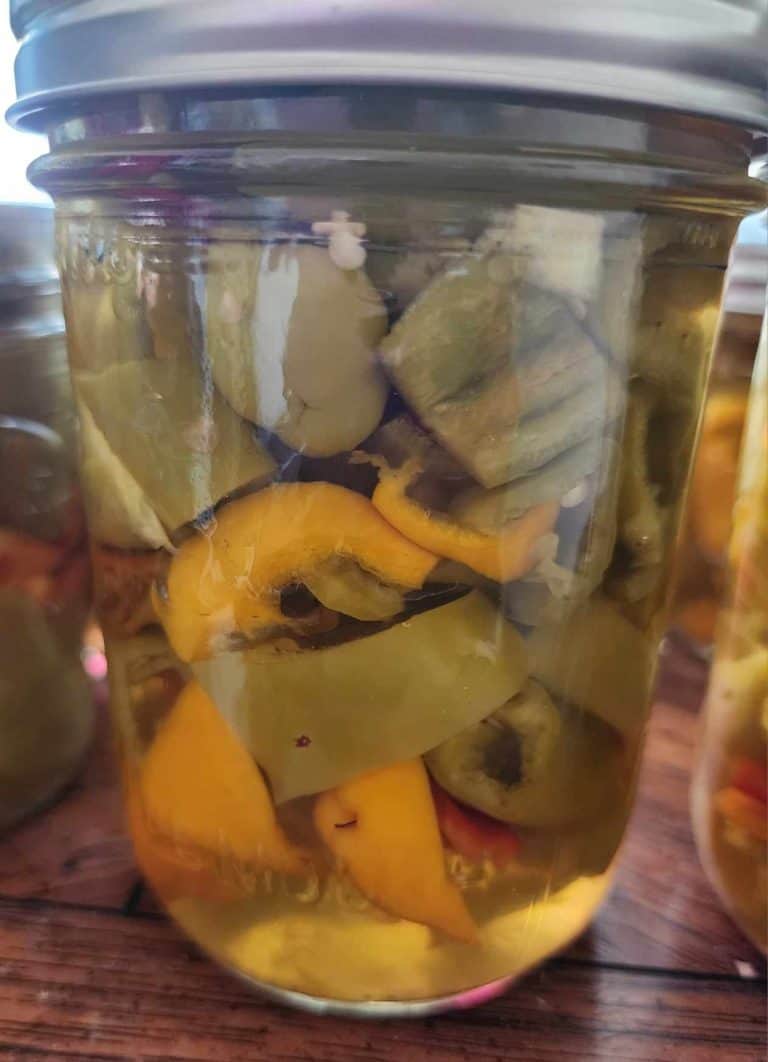 Jar of pickled peppers