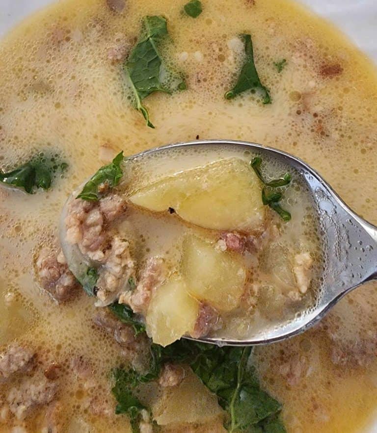 Zuppa toscana instant pot recipe in a bowl and spoon