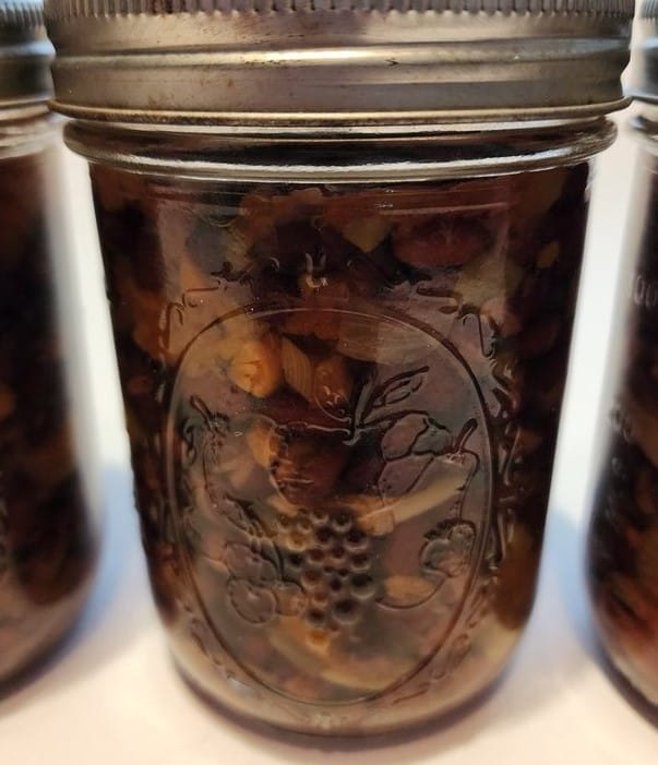 Jar of black bean soup