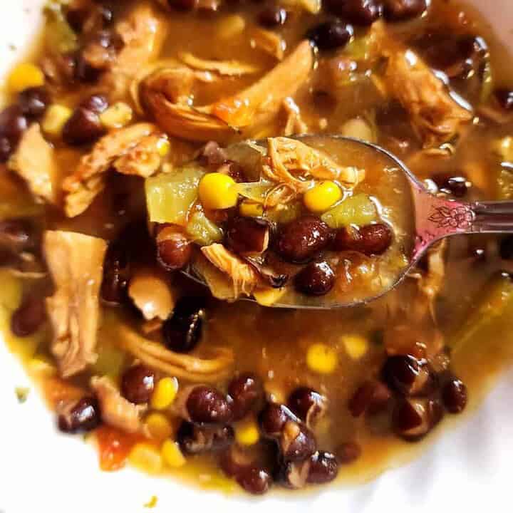 Bowl of canned Mexican soup