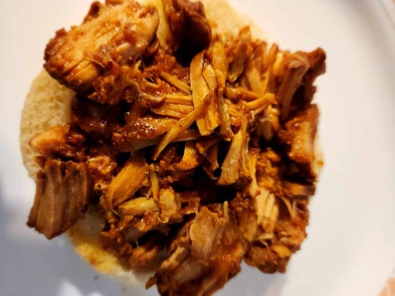 canned pulled pork on a bun