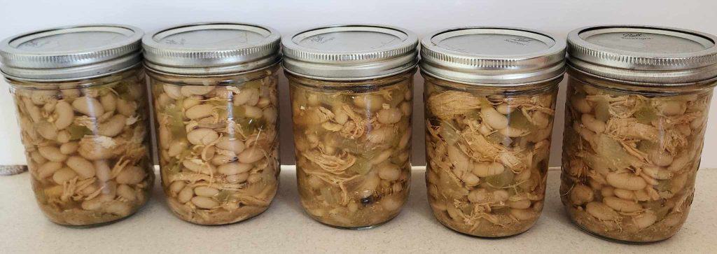 5 jars of canned white chicken chili