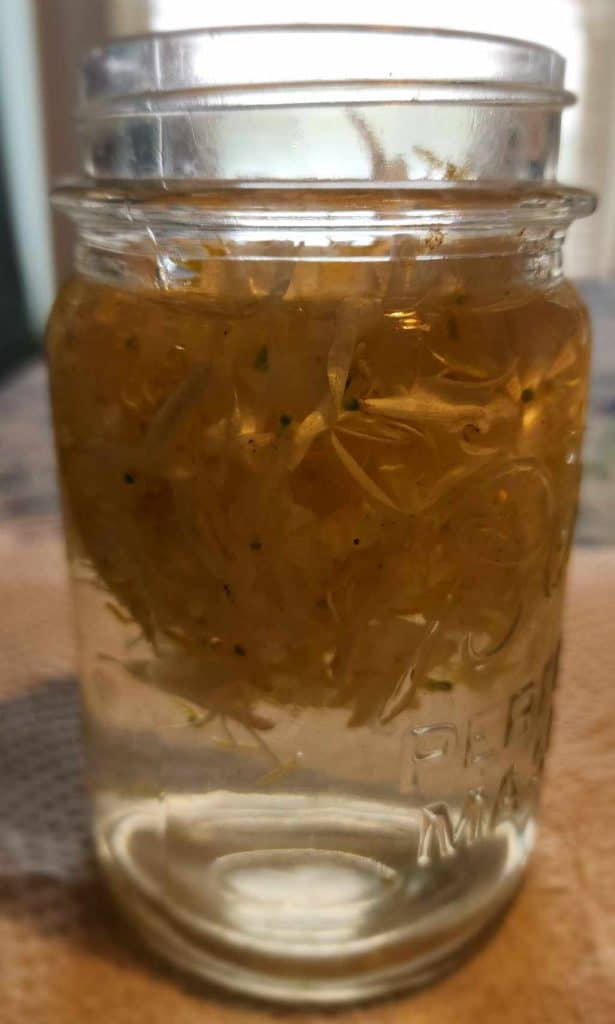 water added to the honeysuckle tea