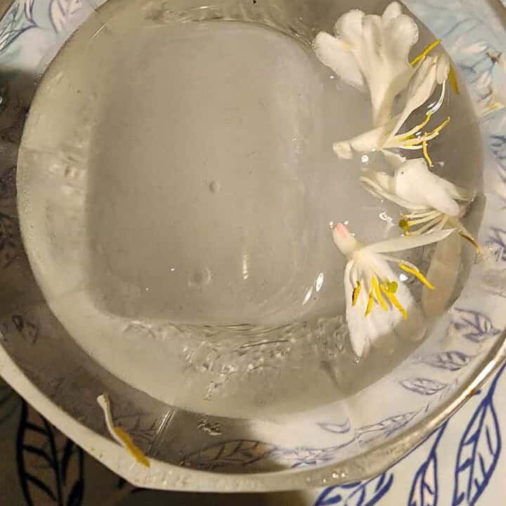 Glass of honeysuckle iced tea