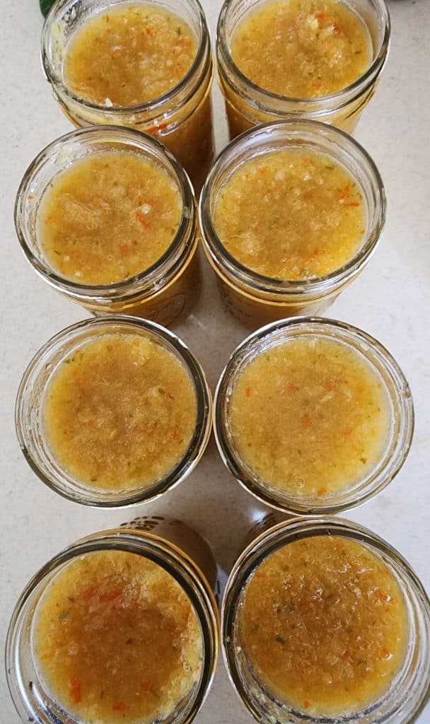 pineapple jalapeno bourbon bbq sauce tops of jars