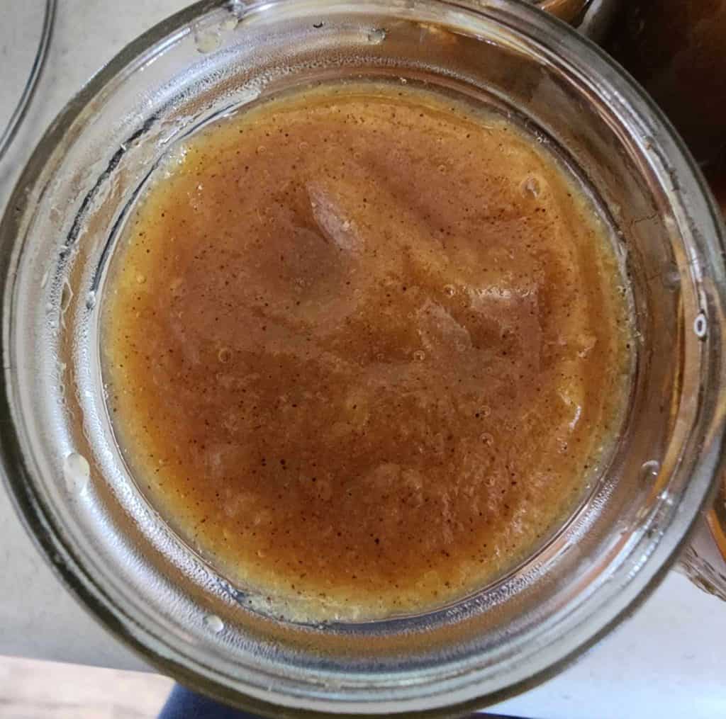Peach butter from the top of the jar