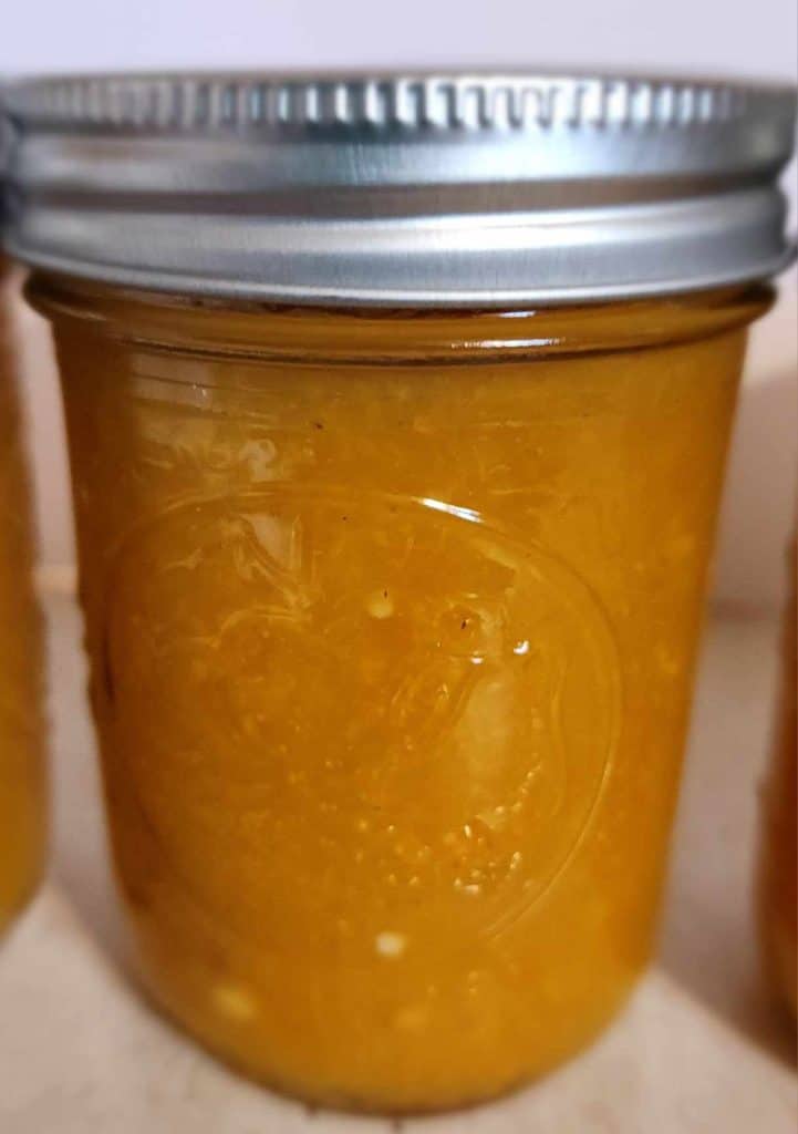 Jar of Peach habanero bbq sauce