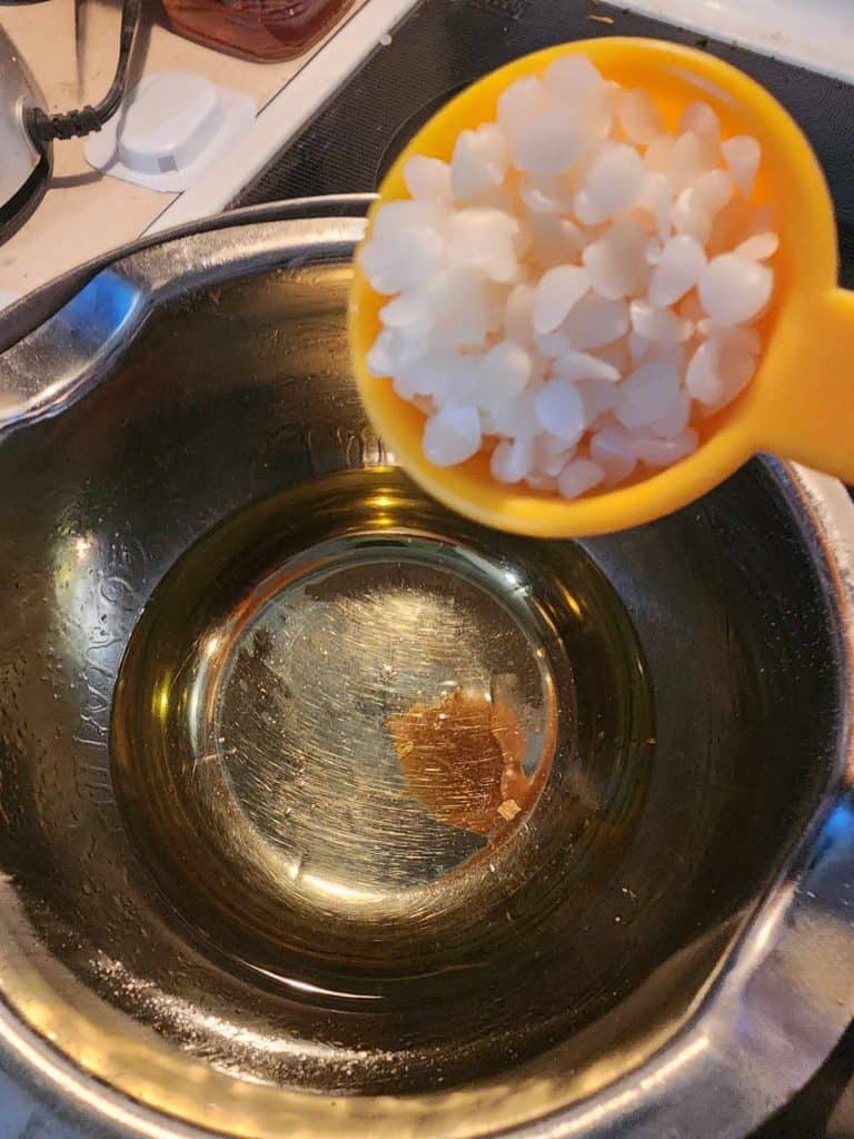 Adding beeswax to the plantain salve
