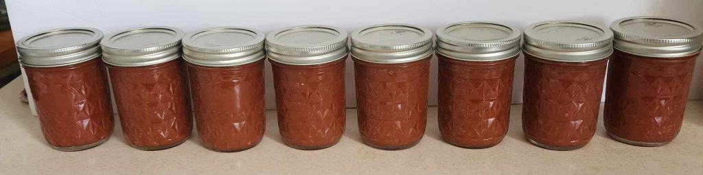 Jar of homemade canned BBQ sauce
