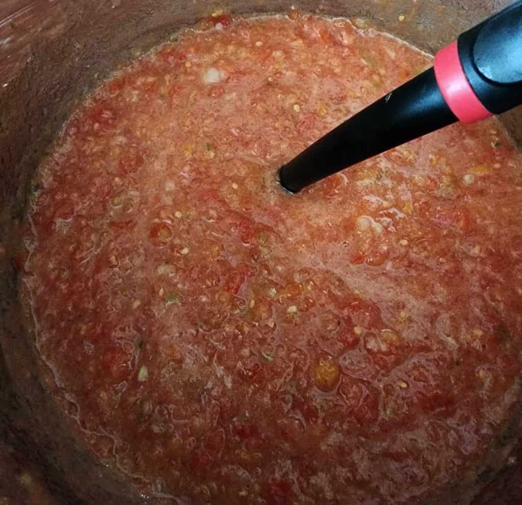 Added remaining ingredients to the pot for homemade bbq sauce