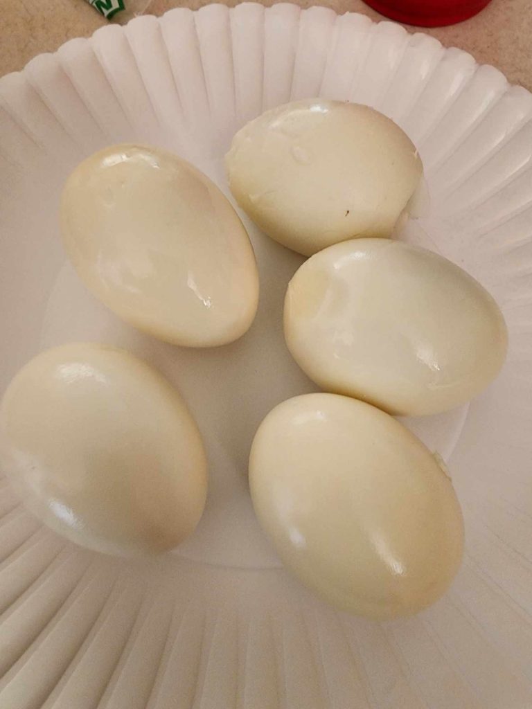 peeled hard boiled eggs made in the instant pot