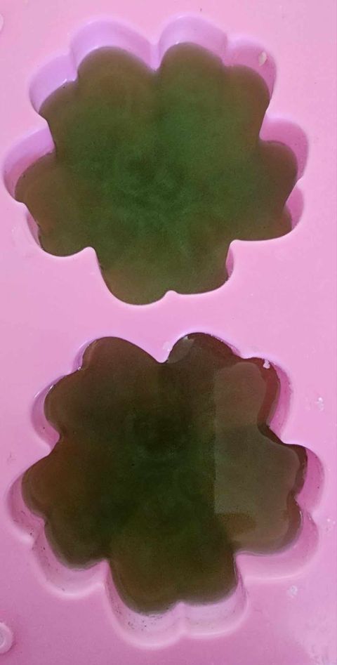 sage and rosemary lotion bar liquid in the molds