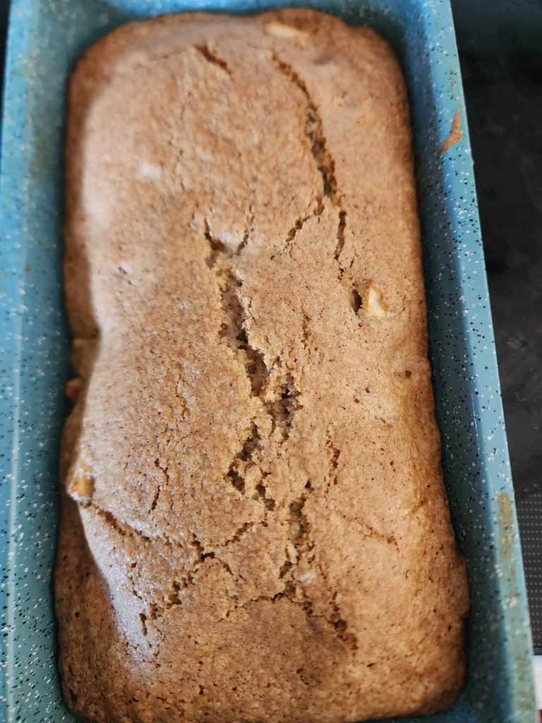 Cooked homemade fast and easy apple bread