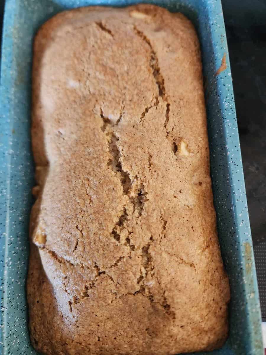 Cooked homemade fast and easy apple bread