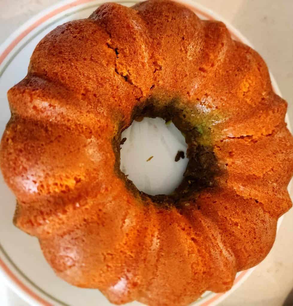 Halloween cake after baking