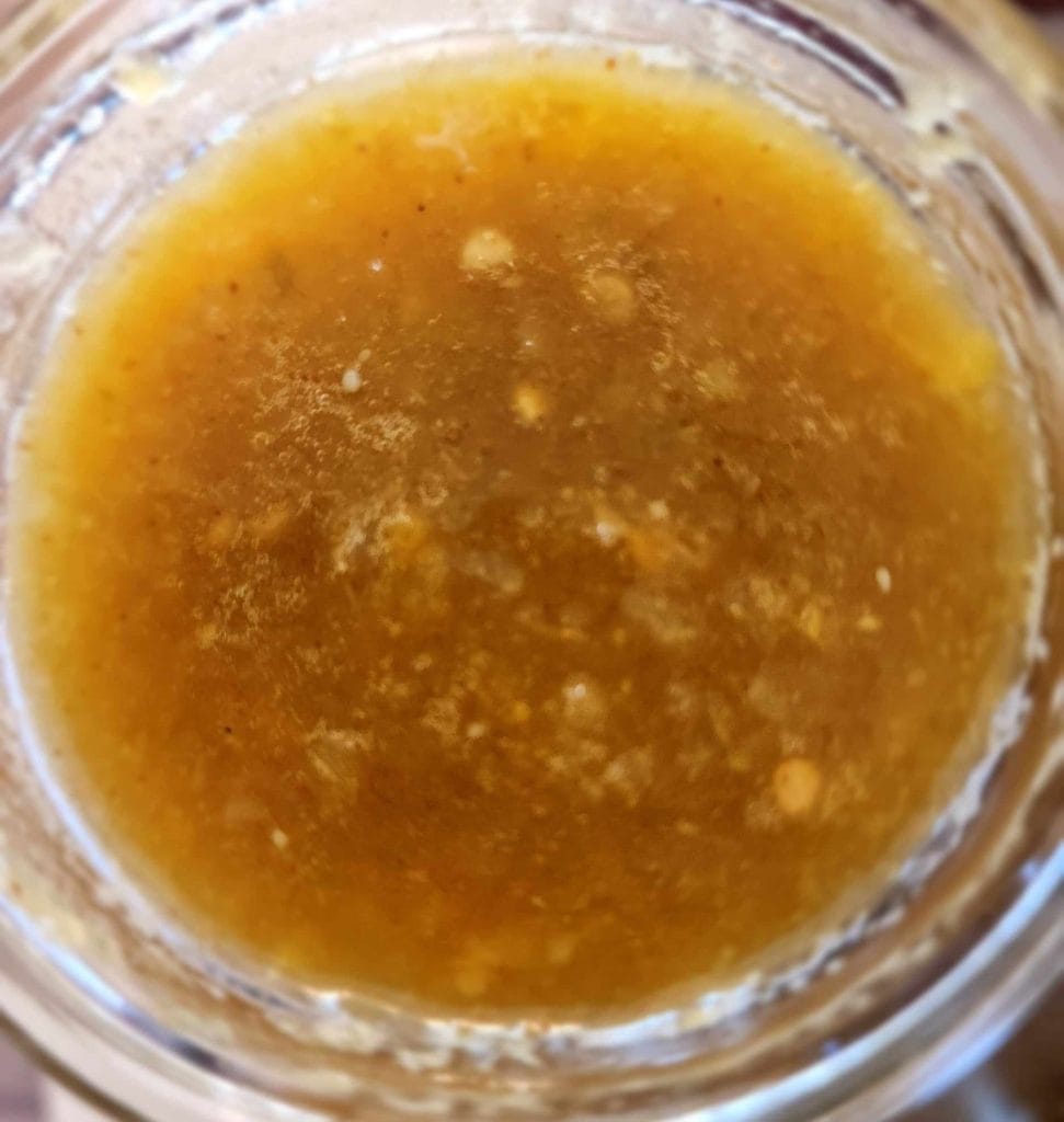 Green tomato bbq sauce top of jar