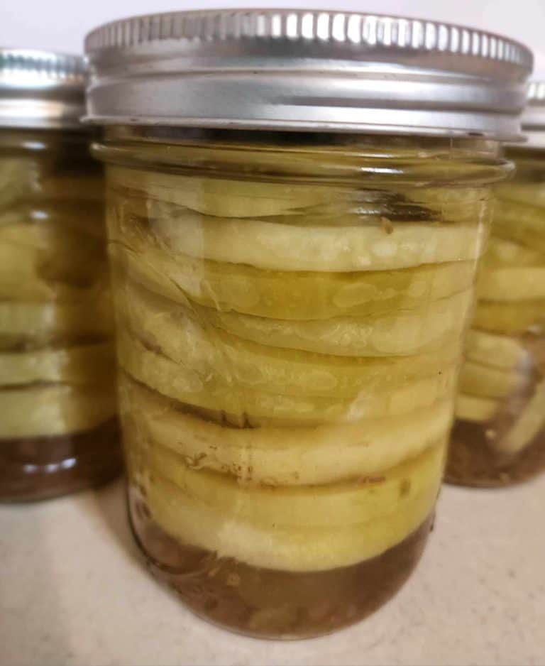 Jar of green tomato dill pickles