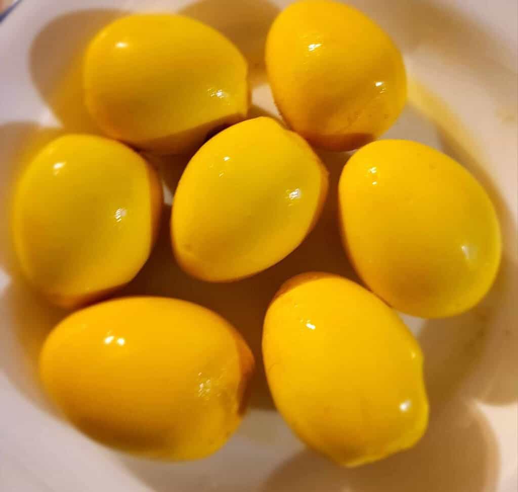 mustard pickled eggs for Christmas