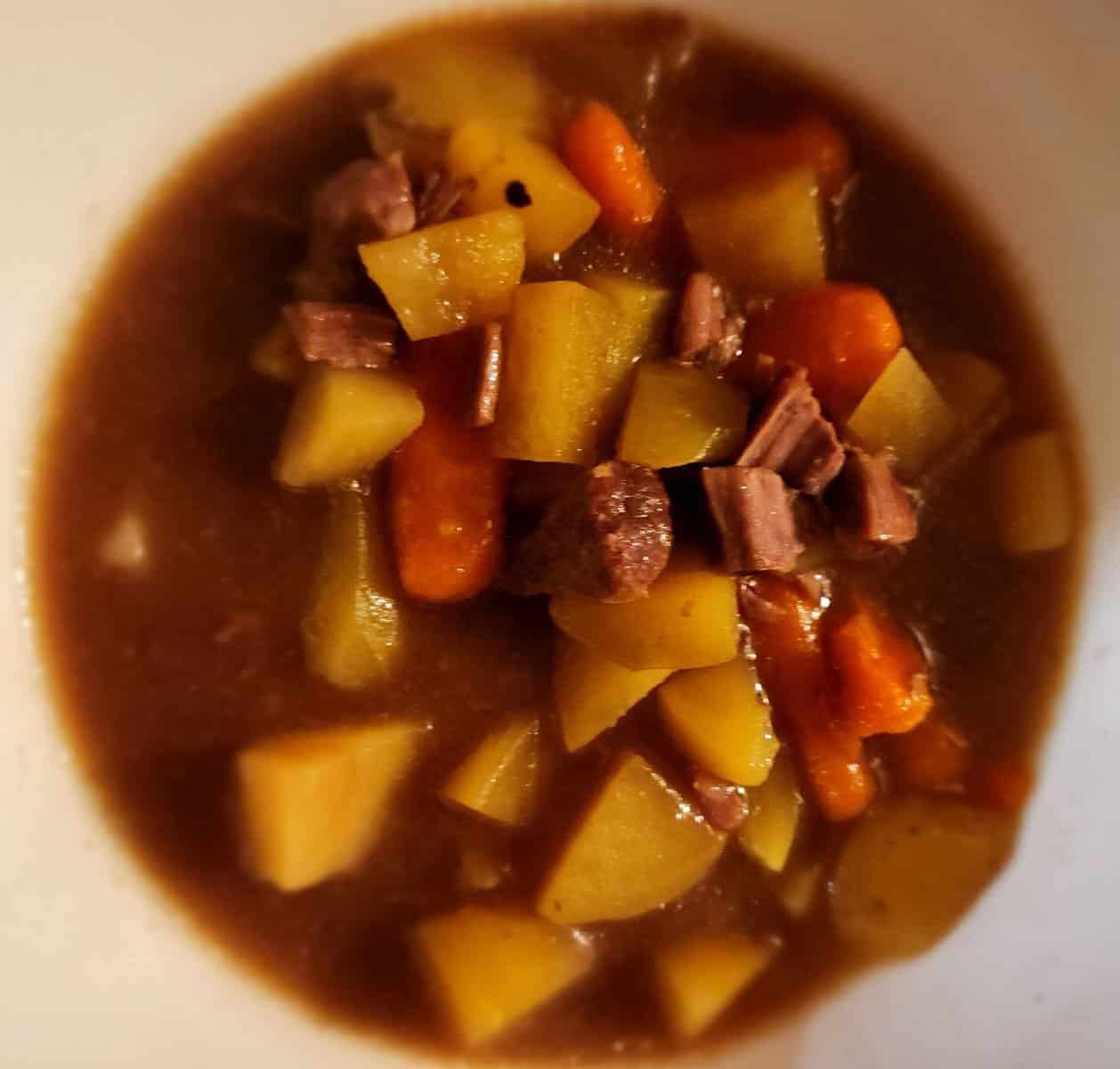 Bowl of instant pot beef stew