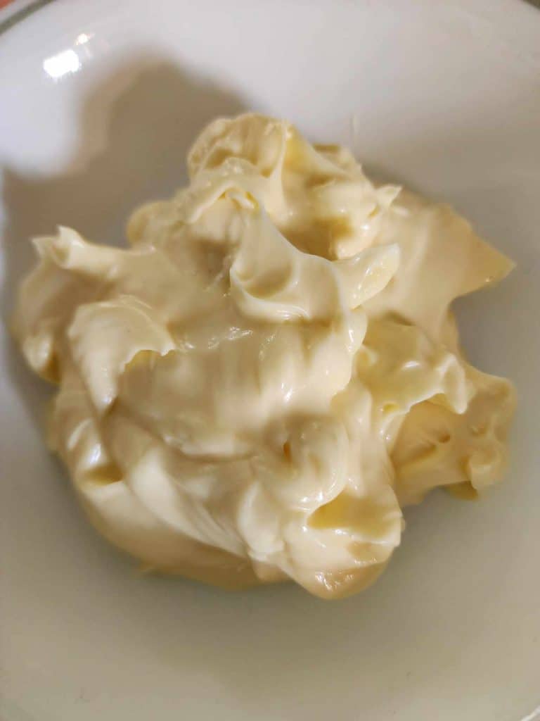 homemade mayonnaise in a bowl