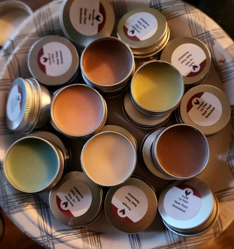 Homemade lip balms different colors