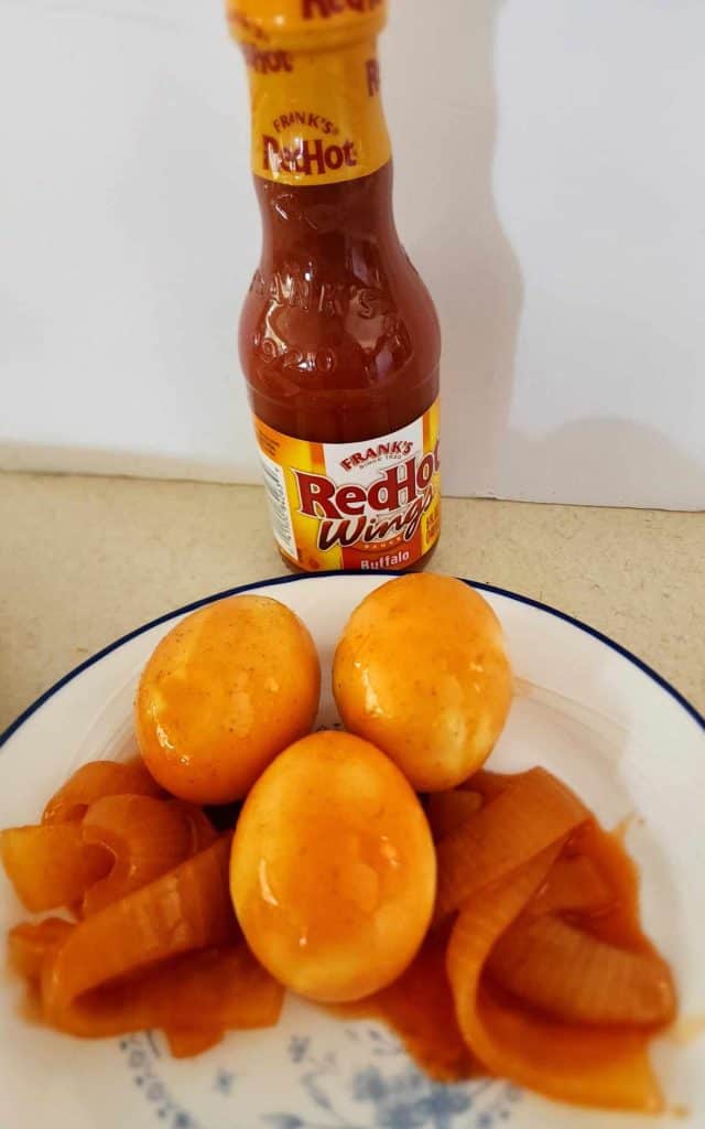 buffalo sauce pickled eggs