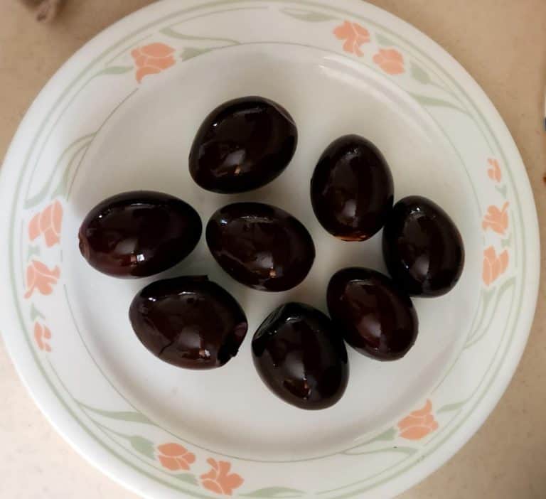 balsamic pickled eggs on a plate