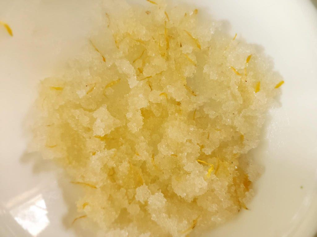 calendula salt scrub ingredients mixed well