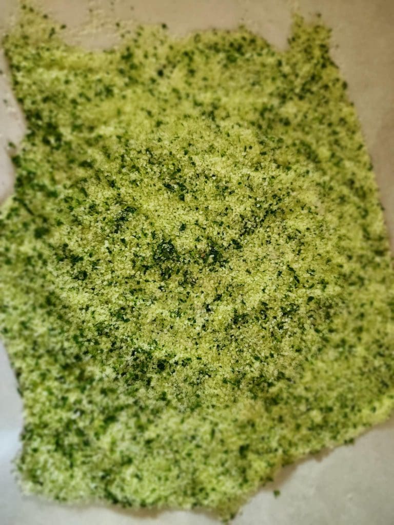 tarragon salt on baking sheet