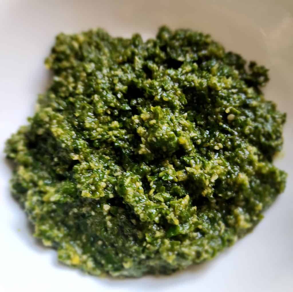 basil pesto in a bowl