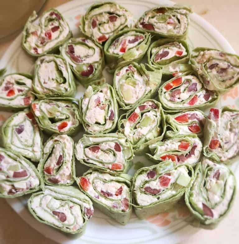 Greek roll ups on a plate