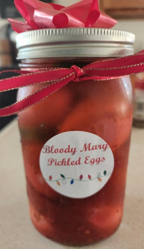 Bloody Mary pickled eggs as a Christmas gift