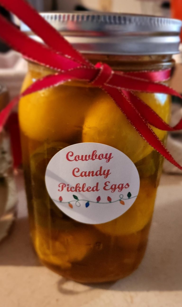 Christmas cowboy candy pickled eggs