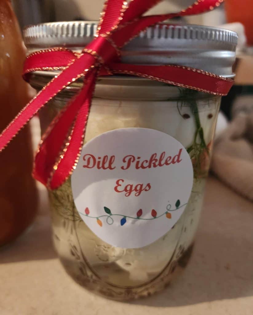Christmas dill pickled eggs