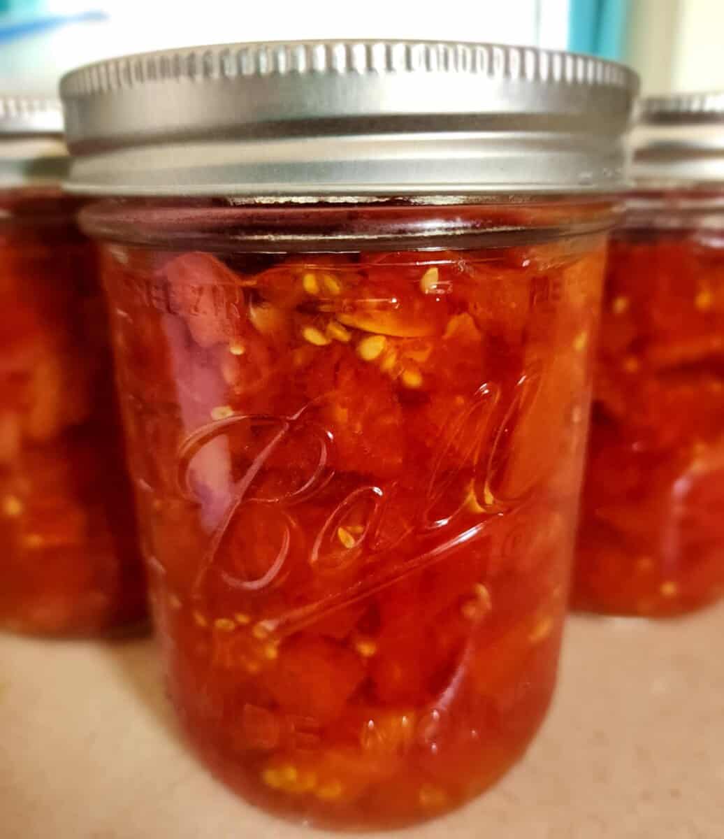 jar of canned diced tomatoes