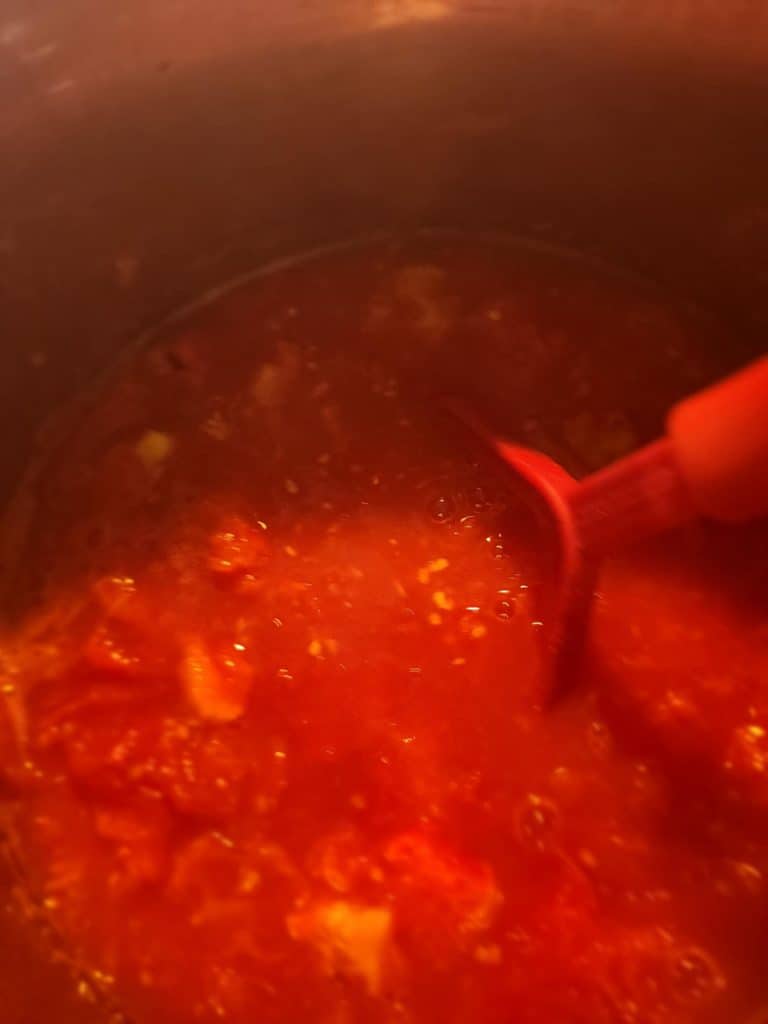 tomato juice simmering