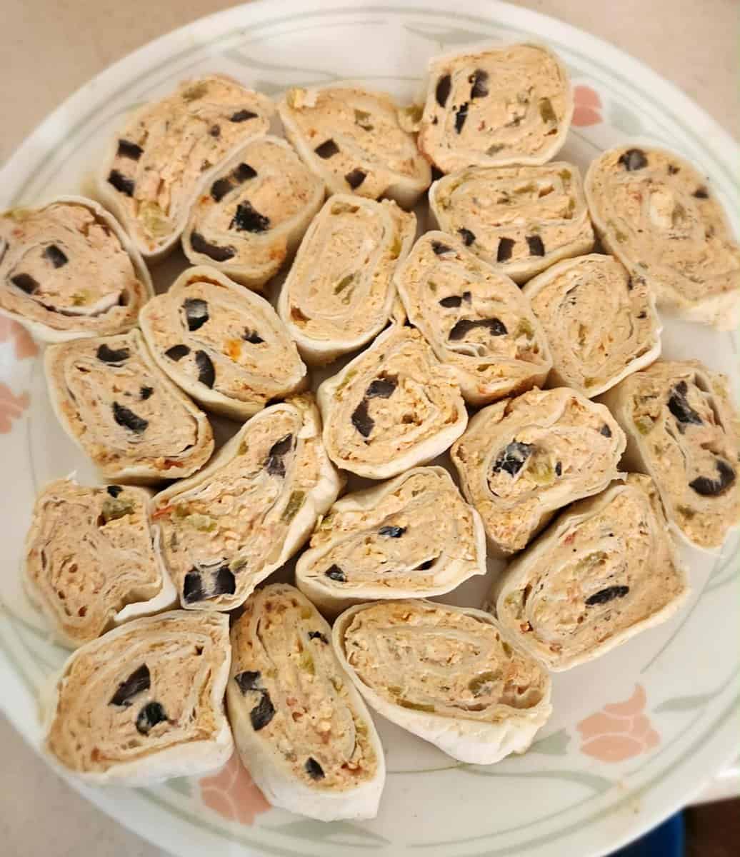 Mexican roll ups on a plate