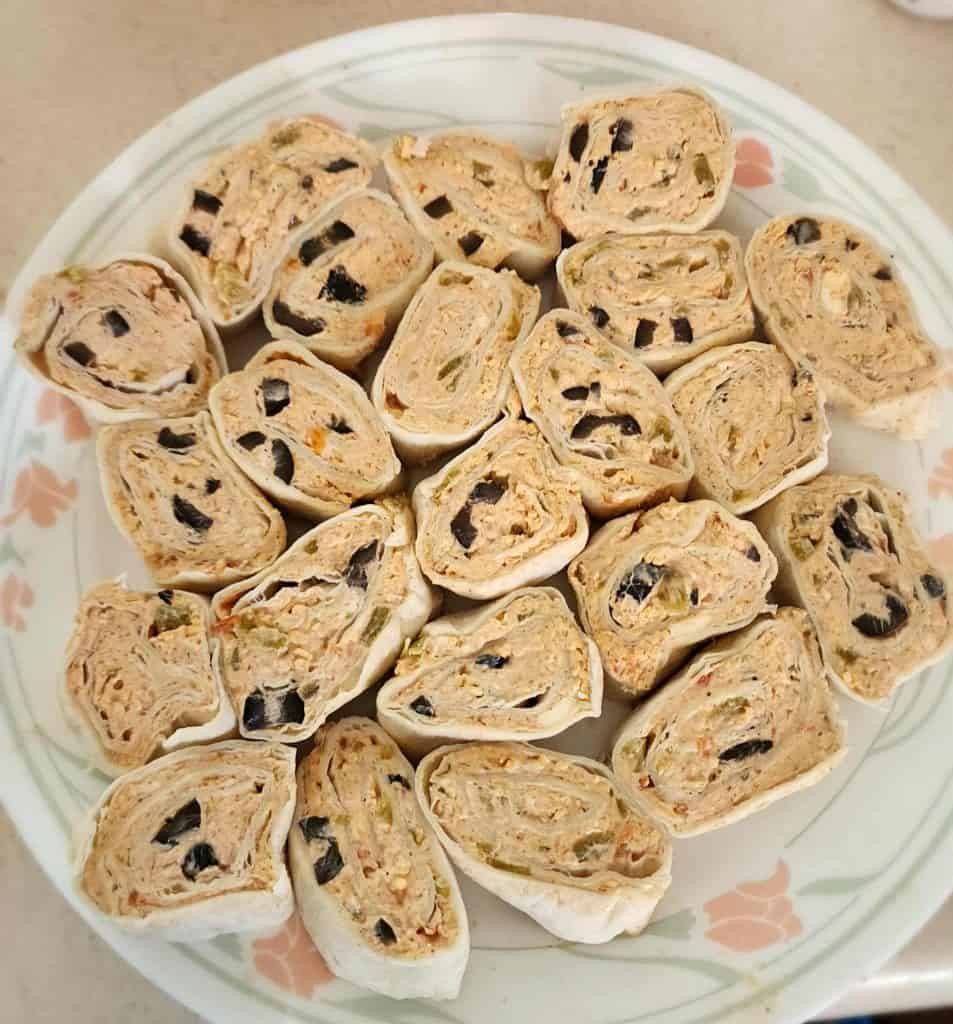 Mexican roll ups cut up