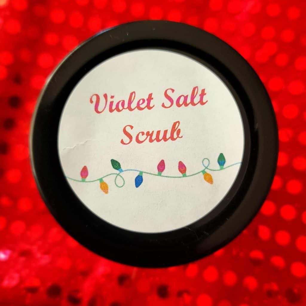 Violet salt scrub as Christmas gifts