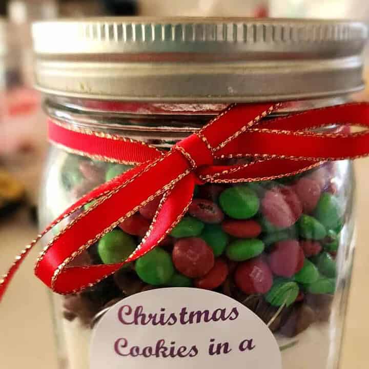 Christmas cookies in a jar