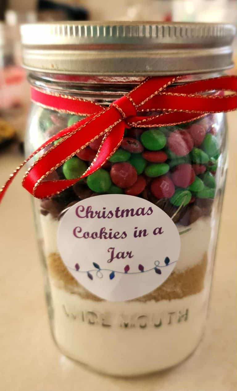 Christmas cookies in a jar