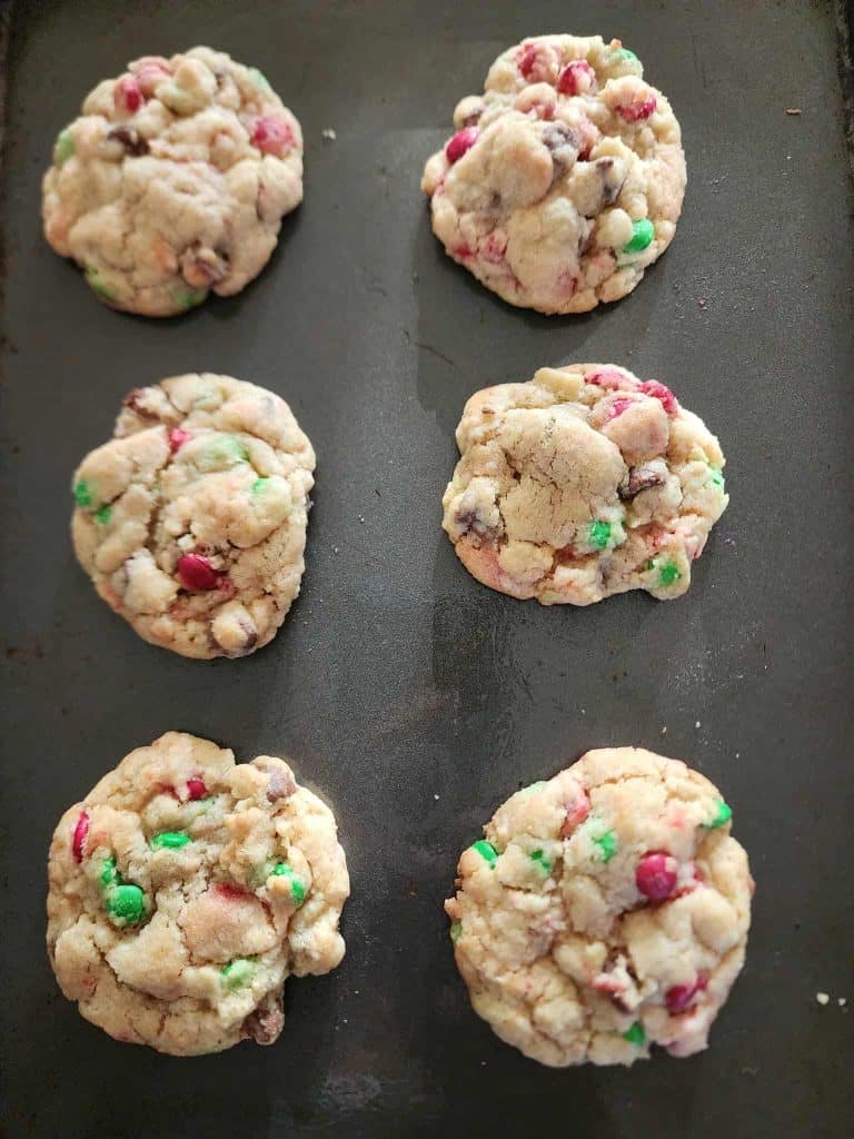 Christmas cookies in a jar after baking
