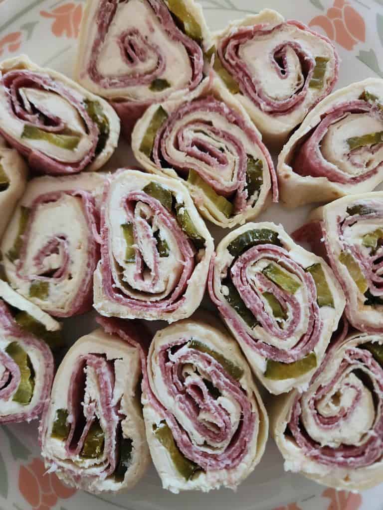 salami pickle roll ups