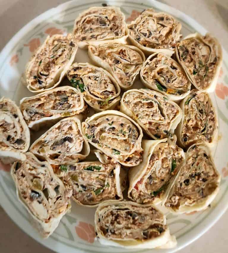 taco roll ups on plate