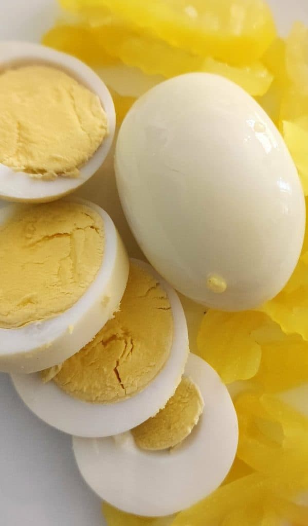 banana pepper pickled eggs with sliced eggs