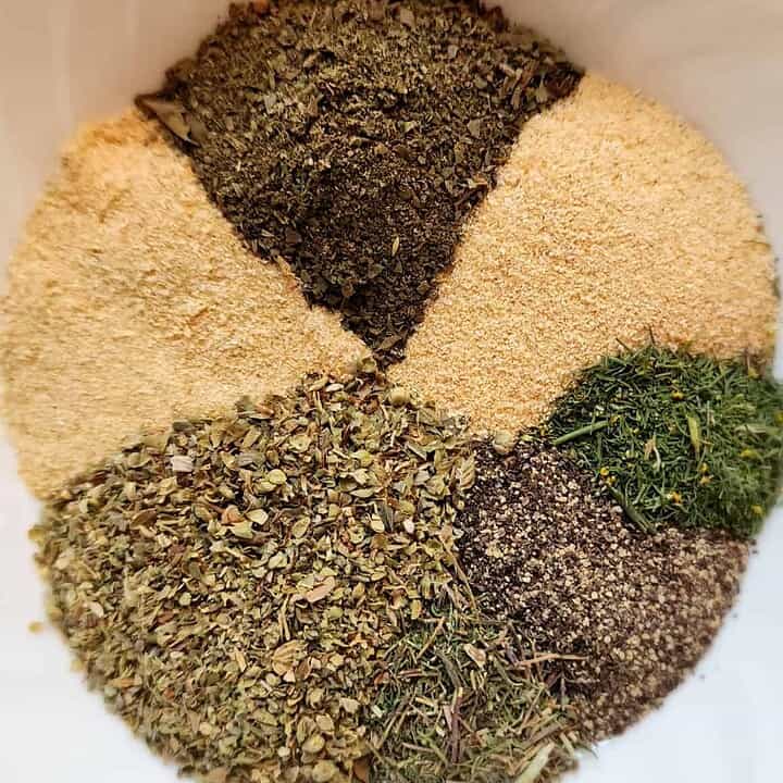 Greek seasoning in bowl