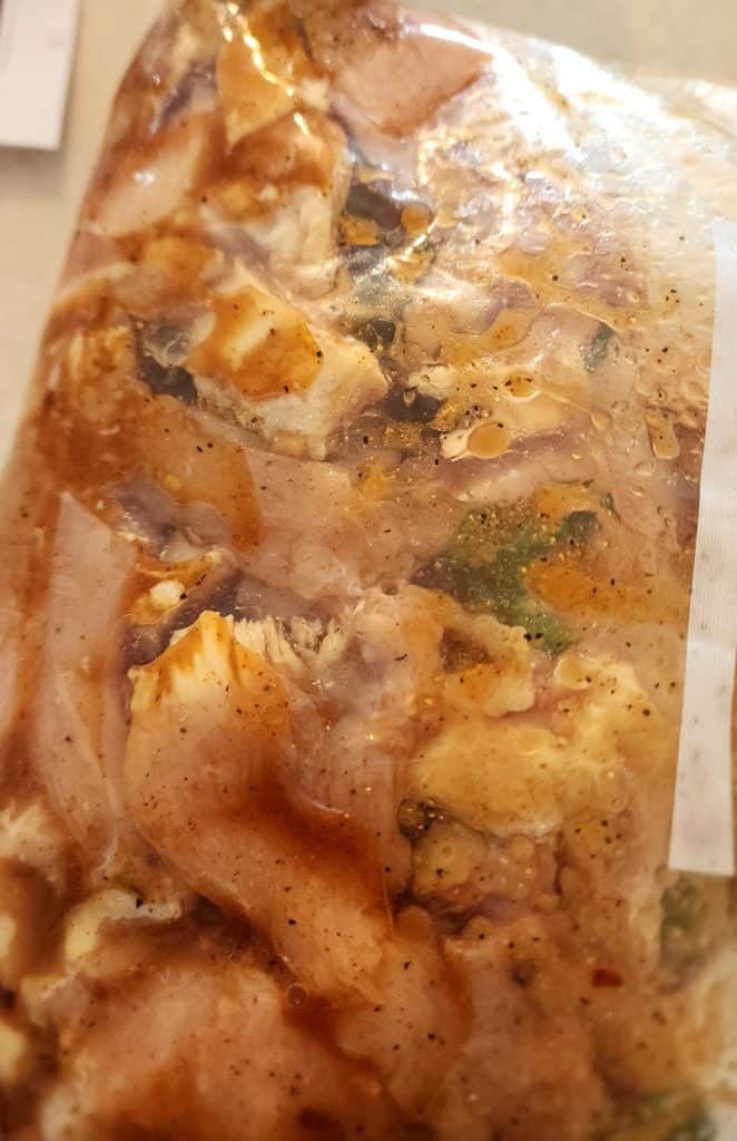 chicken fajitas in a bag with fajita marinade