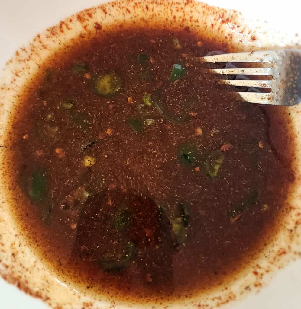 jalapenos mixed into the marinade