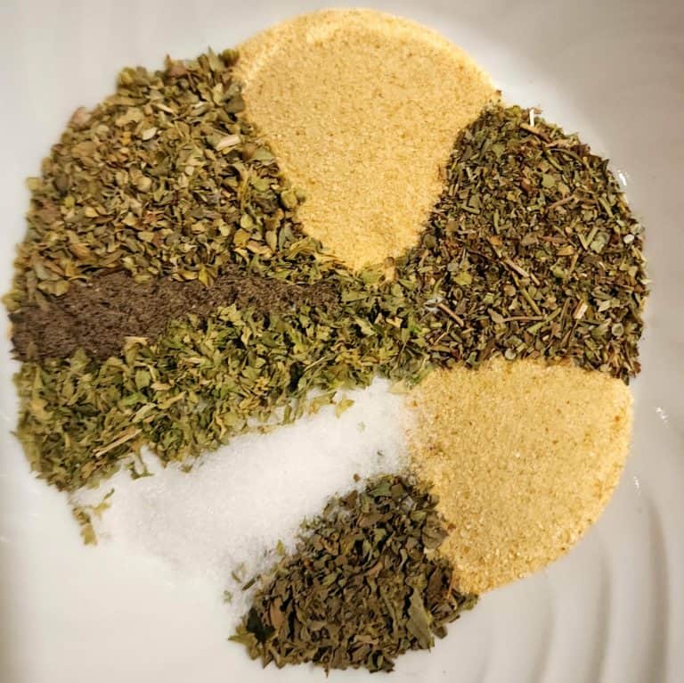 homemade spaghetti seasoning ingredients in a bowl